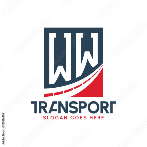 Letter WW Transport Logo Design. Modern WW Road Logo for Delivery, Transport Company and Fleet Business