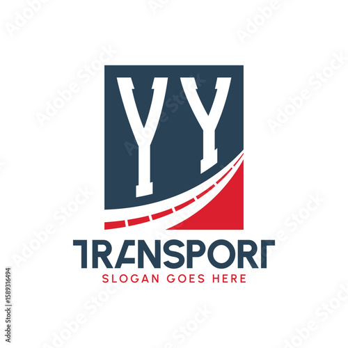 Letter YY Transport Logo Design. Modern YY Road Logo for Delivery, Transport Company and Fleet Business