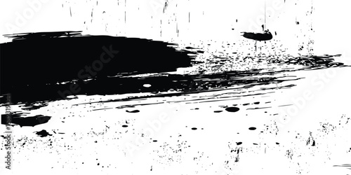 Vector Black Ink Brush Stroke Texture – Hand-Painted Grunge Lines and Rough Edges for Bold Artistic Design and Creative Branding Layouts