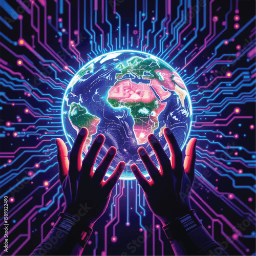 Hexagonal Patterned Earth Network at Night
