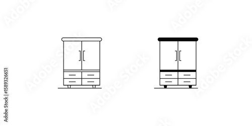 closet set icon with white background vector stock illustration