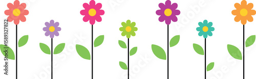 Floral Elegance in Full Bloom: A Summery Explosion of Color in a Garden Scene with a White Background