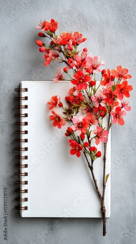 Blank Spiral Notebook Placed on a Textured Surface for Creative Ideas and Wri...