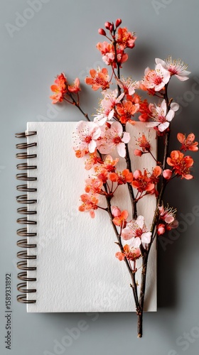 Open Spiral Notebook With Blank Pages Ready for Creative Thoughts and Sketches