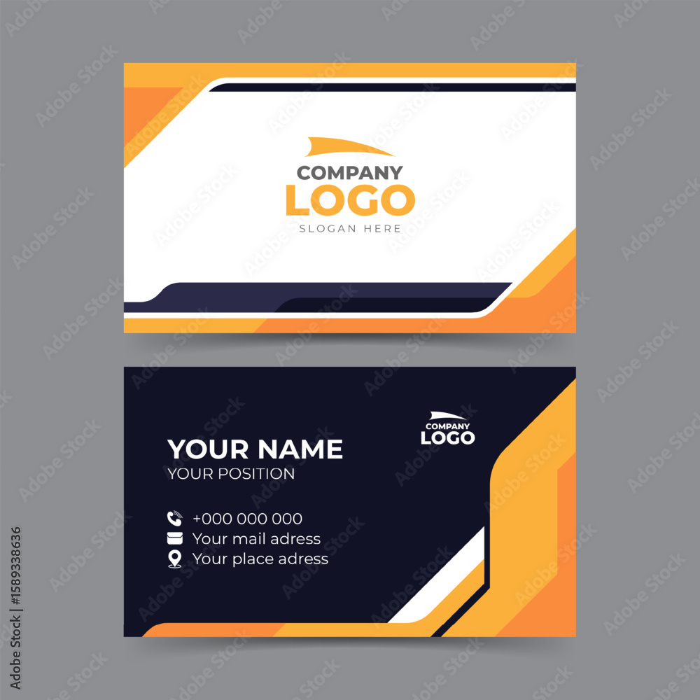 Fototapeta premium Modern busines card template yellow and black color