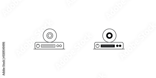 disc player set icon with white background vector stock illustration