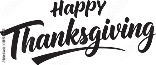 Vector art of happy thanksgiving handwritten quote