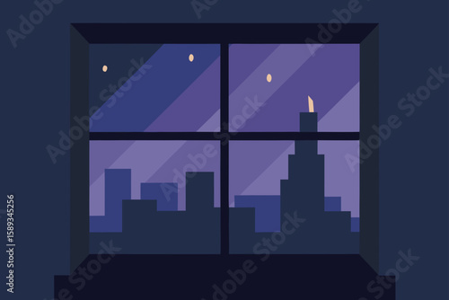 church window in the night