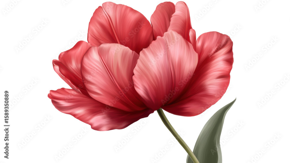 Red Tulip Flower Bloom Isolated on White Background Red Tulip Flower Bloom Isolated on White Background