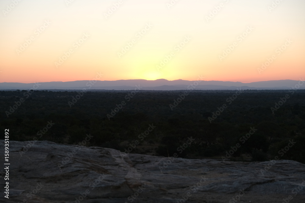 Obraz premium Stunning Sunset Over Kruger National Park Landscape