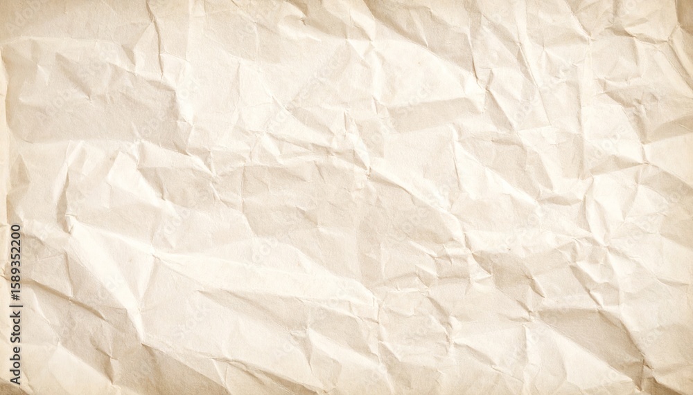 Fototapeta premium Close Up Of Soft Crumpled Beige Paper Background With Distressed Wear Marks