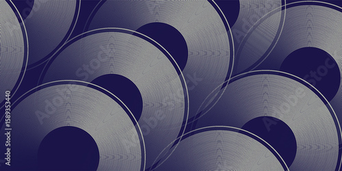 abstract blue gold stripe line, geometric circle texture background, futuristic technology, retro styled concept, vector ilustration.