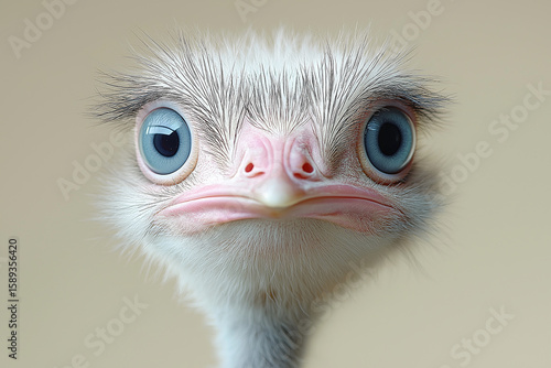 Wallpaper Mural Close-up of an ostrich with curious expression, showcasing feathers and eyes Torontodigital.ca