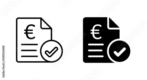 Invoice and receipt euro icon