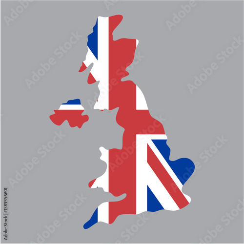 United Kingdom Silhouette Map. Vector image