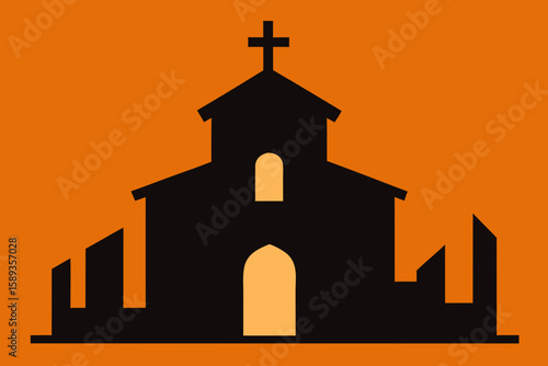 church silhouette vector