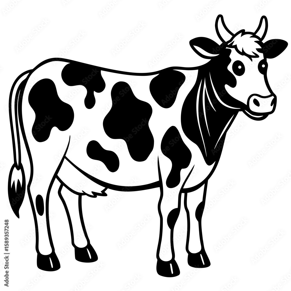 Fototapeta premium black and white cow