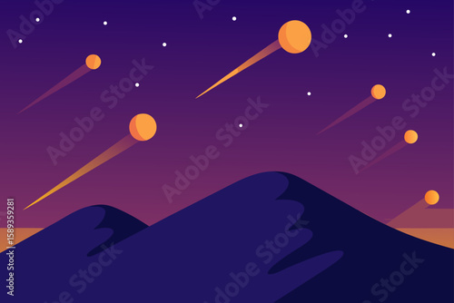 vector illustration of the moon and stars