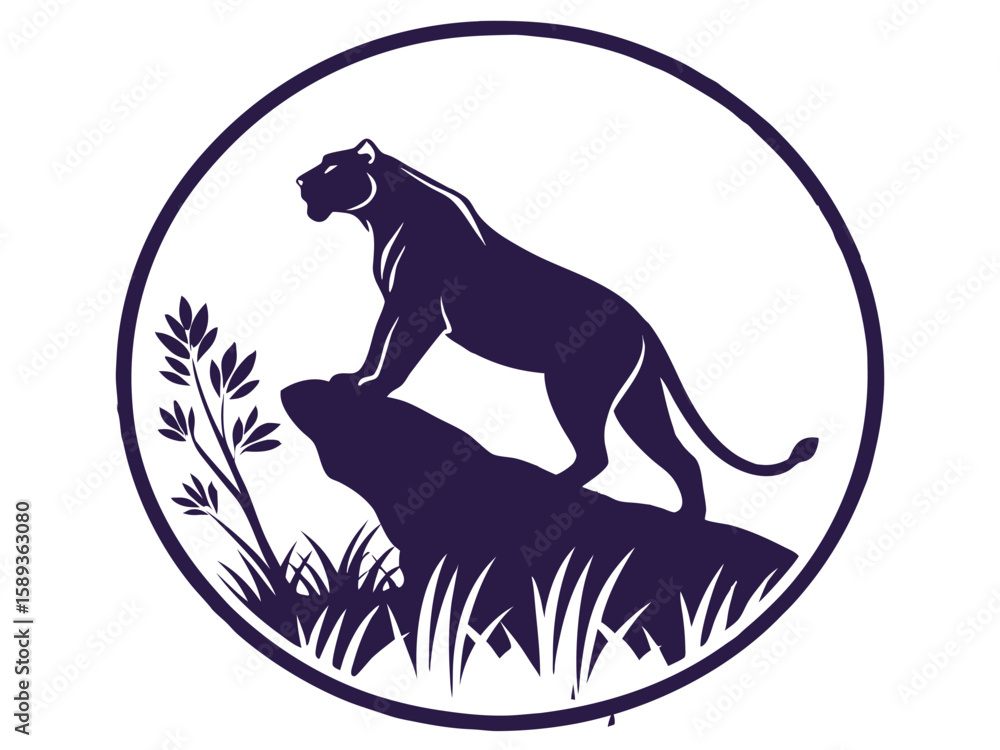 Obraz premium vector illustration of a lion