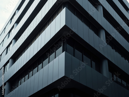 Minimal Abstract Close-Up of Office Tower Facade