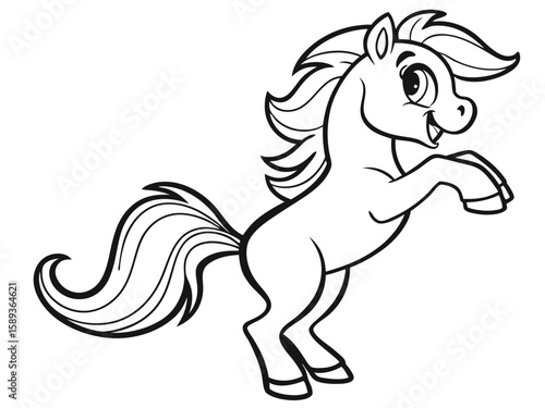 white horse with black mane