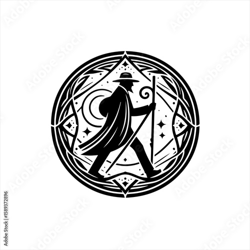 A pilgrim isolated on white background