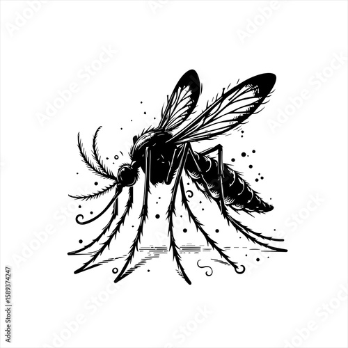 A mosquito isolated on white background