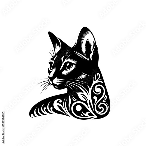 A decorative cat isolated on white background