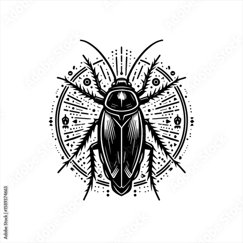 A cockroach isolated on white background