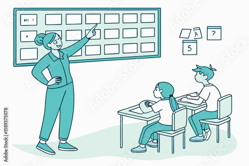 School Language Class Vector