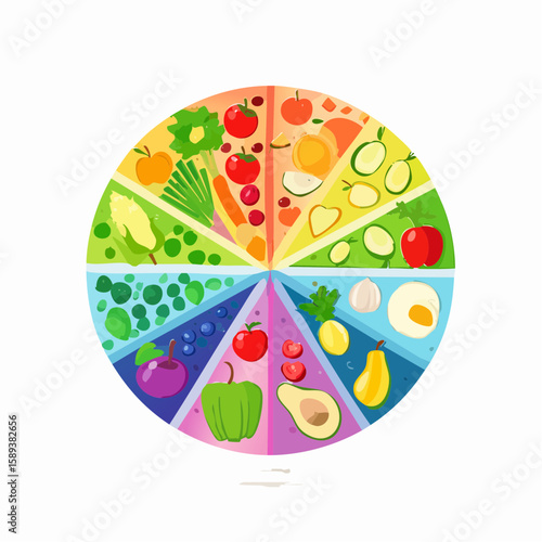 Colorful Easter eggs decorated with flowers and spring patterns in a festive vector illustration