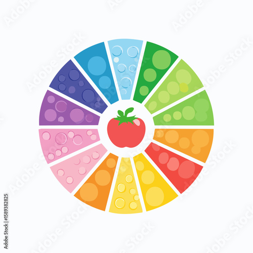 Abstract fruit background with apple and citrus vector design