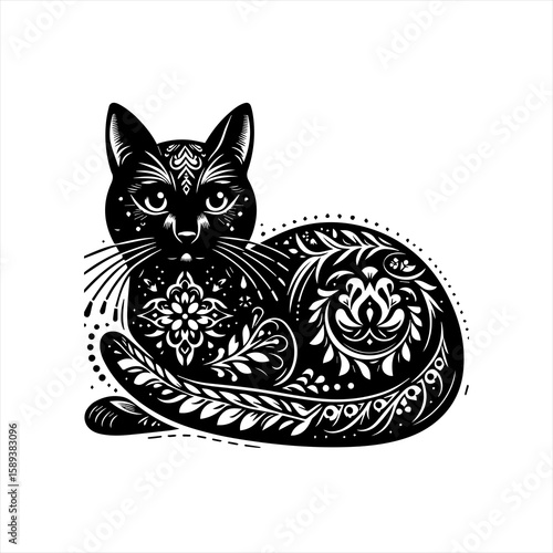 Ornate cat illustration