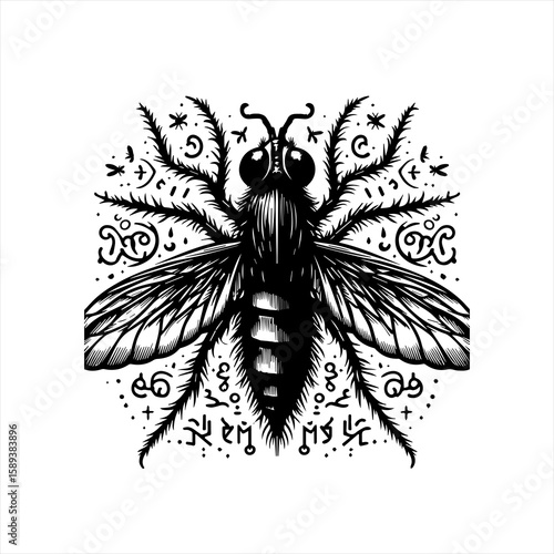 A fly sits still