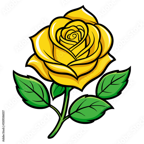 yellow rose vector illustration