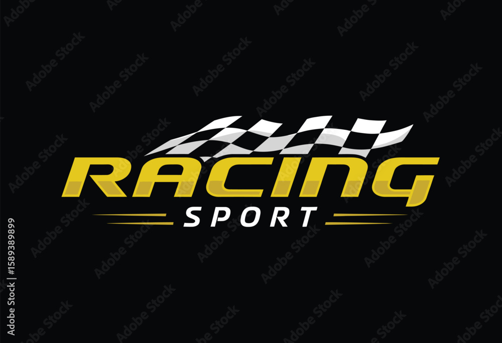 Obraz premium Retro Motorsport Vector Collection with Race Car Stripe Stickers, Checkered Flag Decals, Motocross Competition Emblems, and Championship Logo Symbols for Creative Racing-Themed Designs 