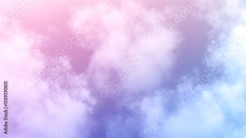 Dreamy pastel sky background with soft clouds and gradient colors for creative designs