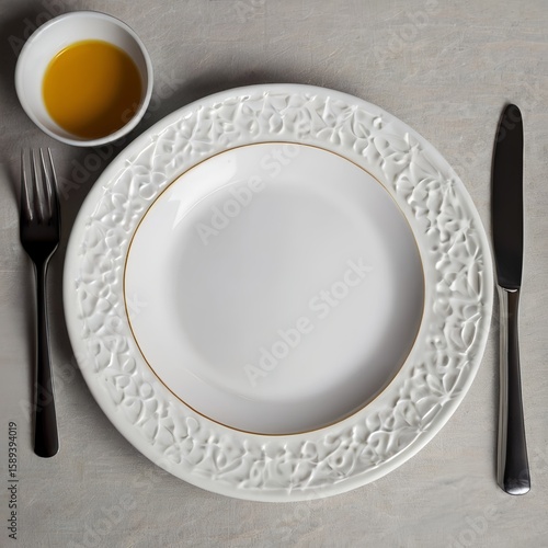 empty plate with fork and knife