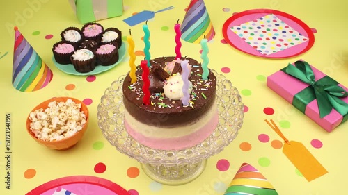 Wiggly Candles on Cake Widescreen