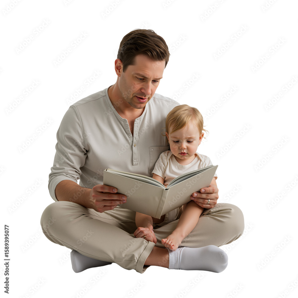 father reading story to young child, PNG format father reading story to young child, PNG format