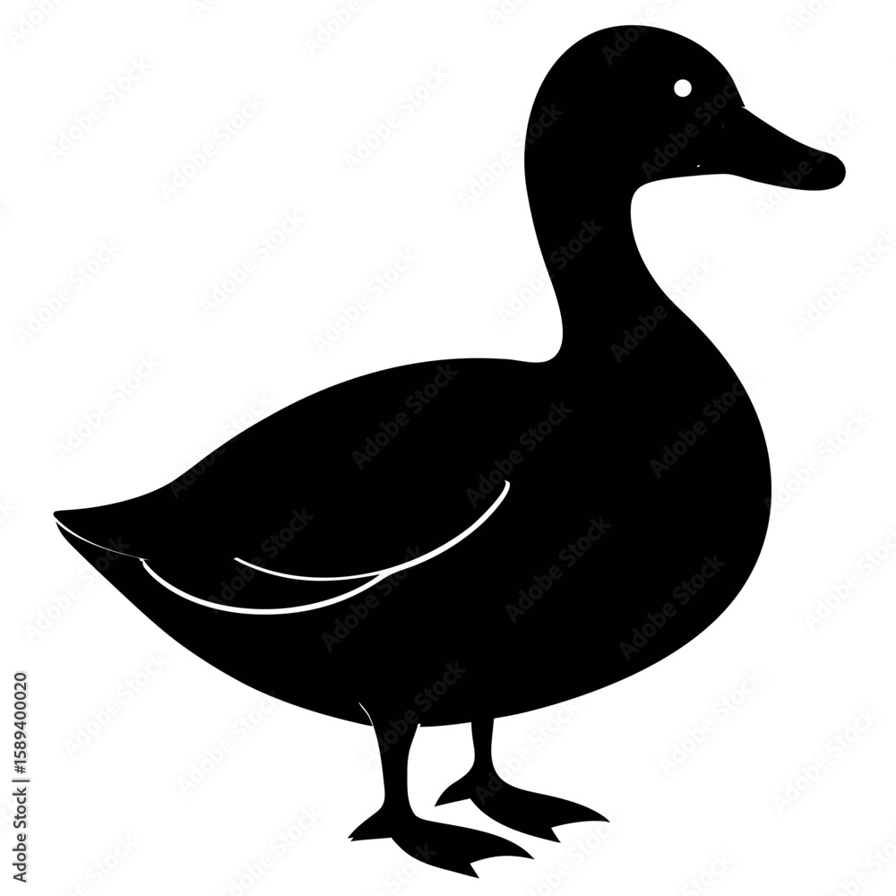 Beautiful duck silhouette vector illustration.
Beautiful duck silhouette vector illustration.