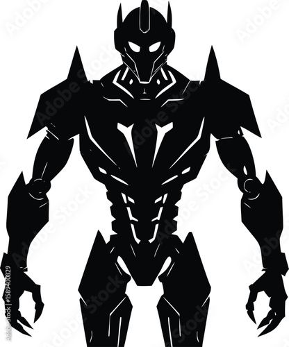 Modern Robot Silhouette Vector Art Clipart Futuristic Design for Science Fiction