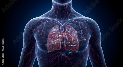 Wallpaper Mural Digital Lungs: A Futuristic Vision of Respiratory Health Torontodigital.ca