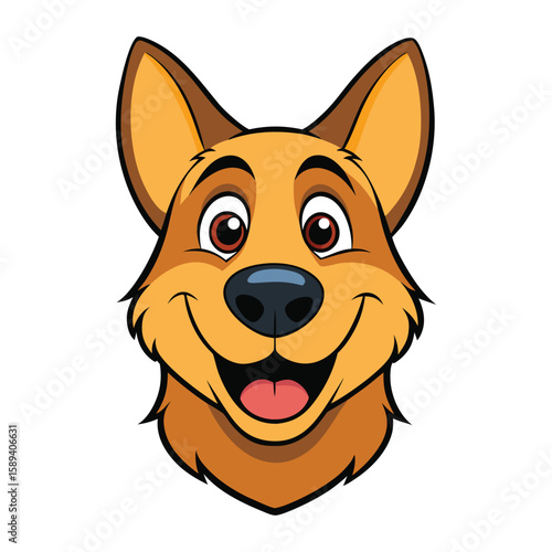 A smiling dog with happiness