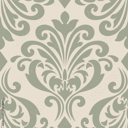 Damask modern seamless pattern element. Vintage classical old fashioned damask ornament, seamless texture for wallpapers, textile.