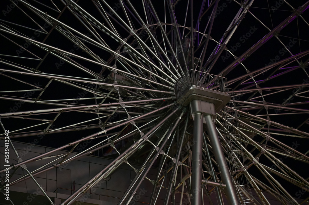 Fototapeta premium Ferris wheel in Nagoya city, Japan at night. Travel concept.