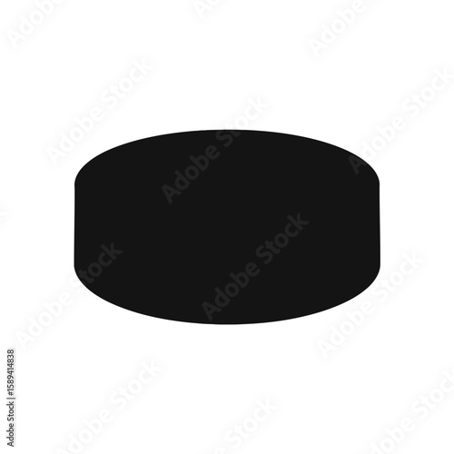 Hockey puck silhouette icon for ice hockey equipment