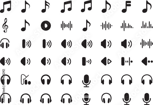 Silhouette of a Musical Note with a Stem and Flag symbol sound