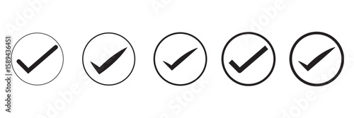 check mark icon button set. check box icon with right or correct buttons and yes checkmark tick box icons - checkbox symbol sign. check mark box square frame. vector illustration.