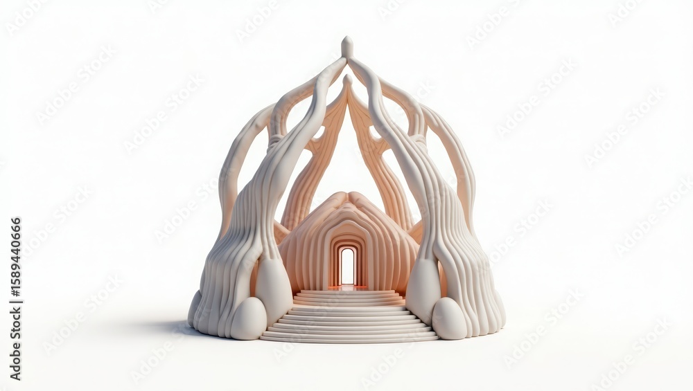 Obraz premium Abstract architectural structure with flowing forms.